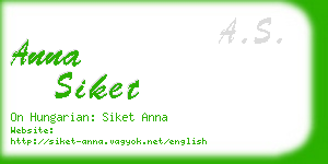 anna siket business card